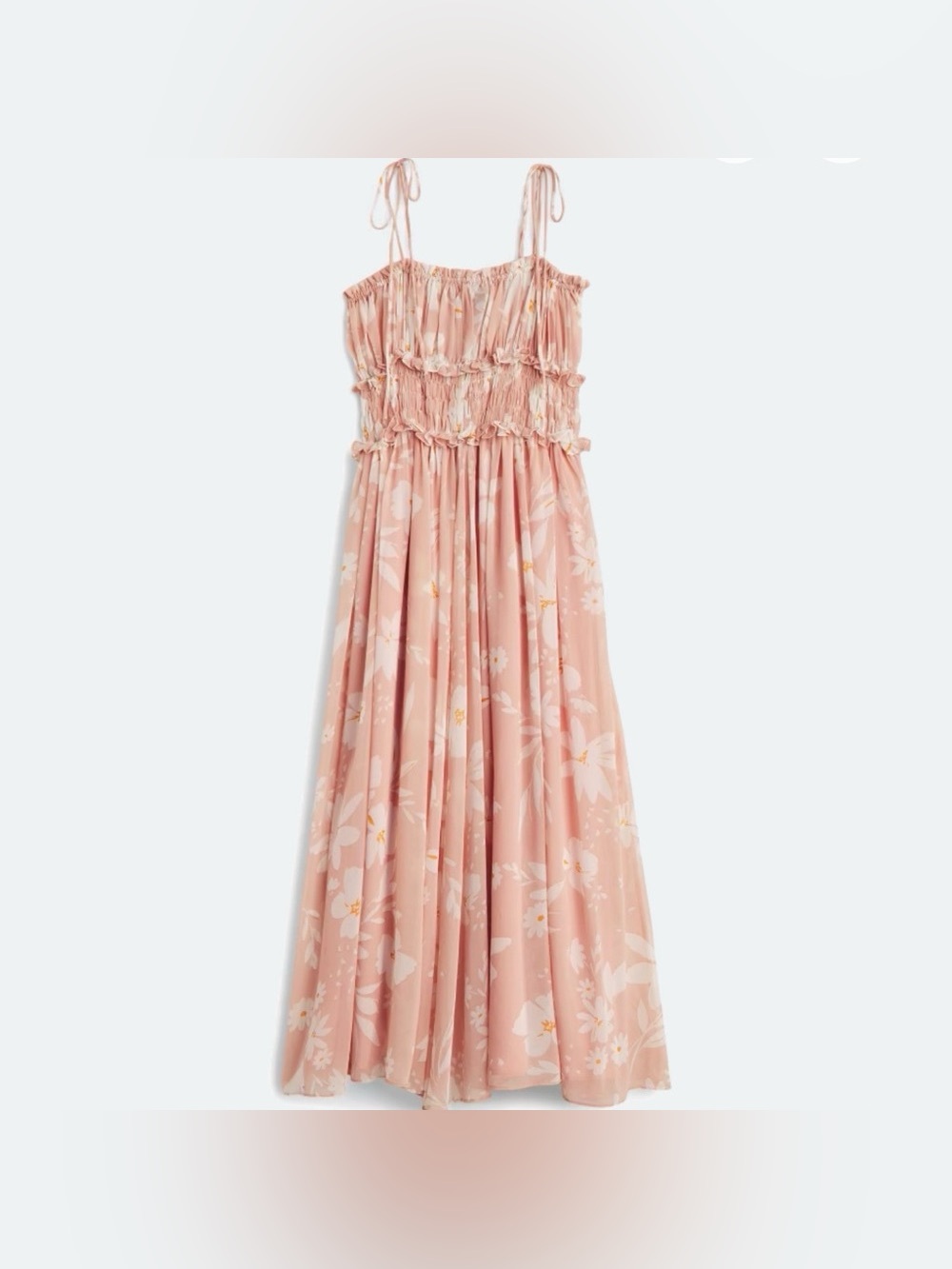 En Saison Gabby Midi Dress Blush Floral Smocked Medium